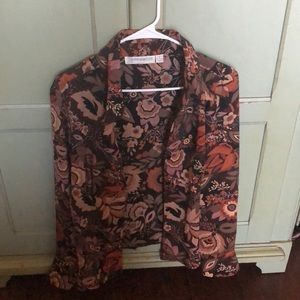 Two piece skirt & blouse set.